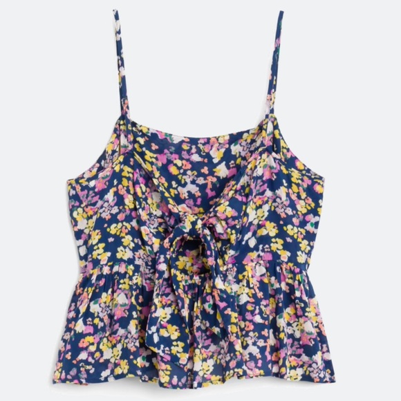 Navy floral cropped cami - Picture 2 of 9